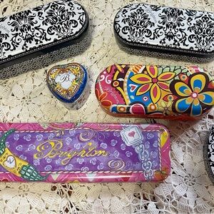 Six EMPTY Brighton cases—sunglasses, jewelry, watch, ring